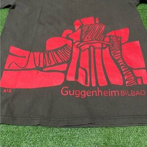 Vintage 00s Guggenheim Museum Abstract Art By Kiz Spain T-Shirt Size Medium Gray